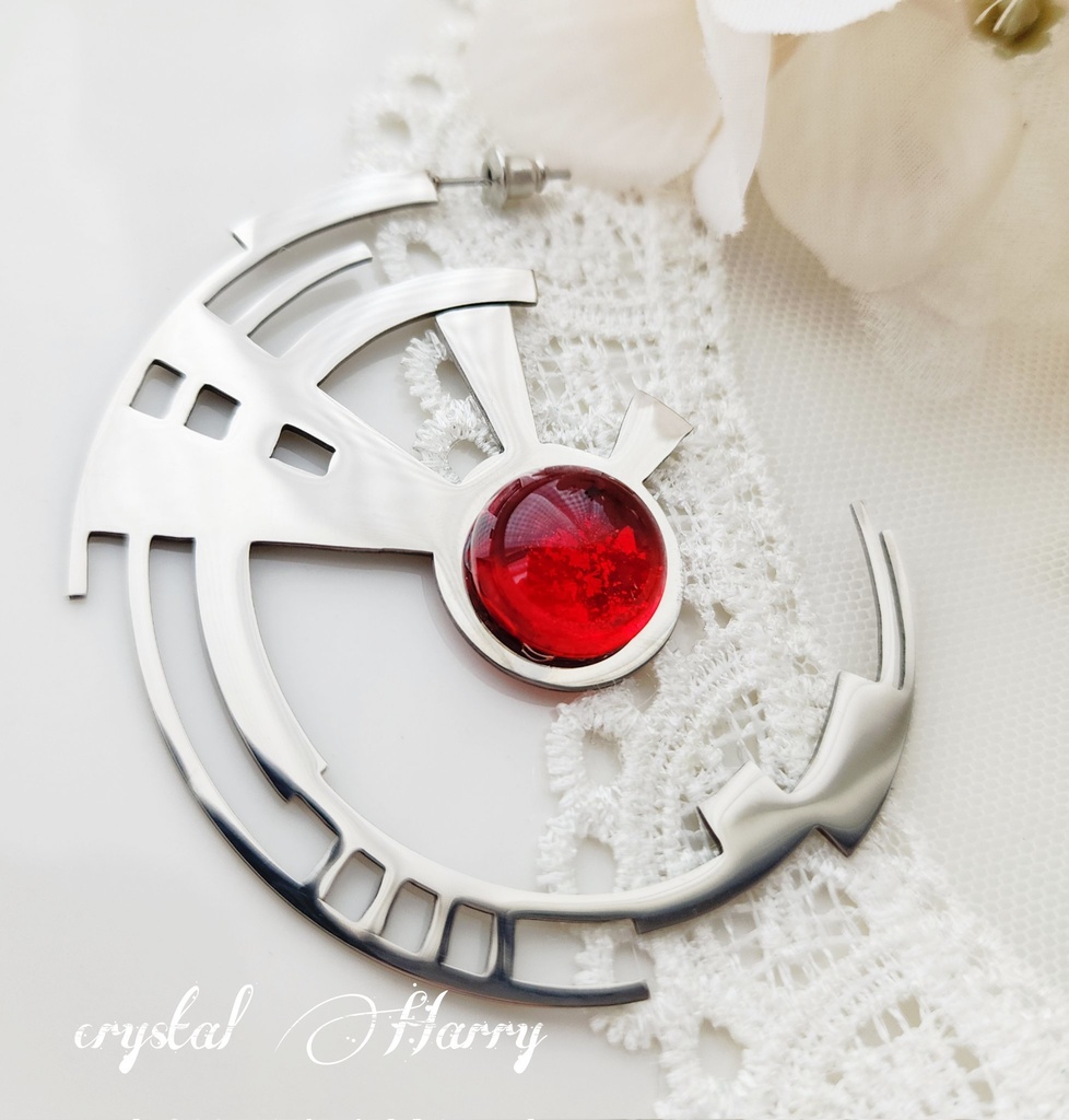 【崩壊の歯車】~赤~片耳ピアス