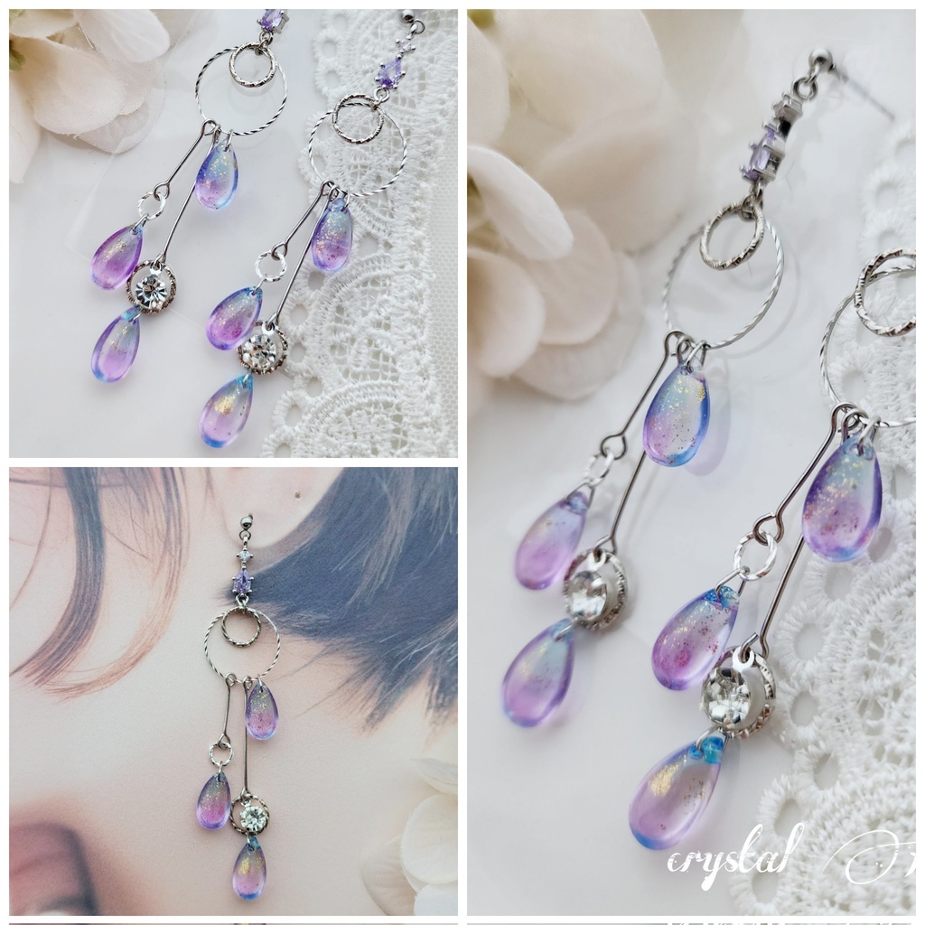【雨音の耳飾り】～銀紫陽花～