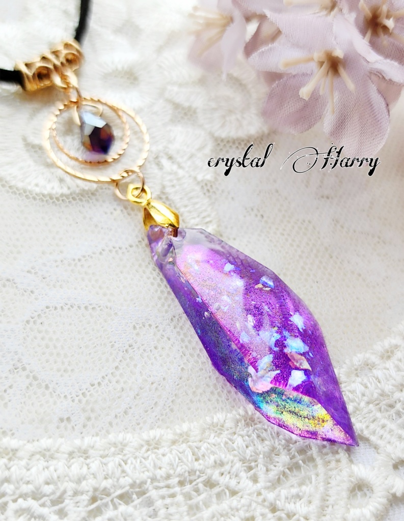 【透水結晶の首飾り】~紫結晶~