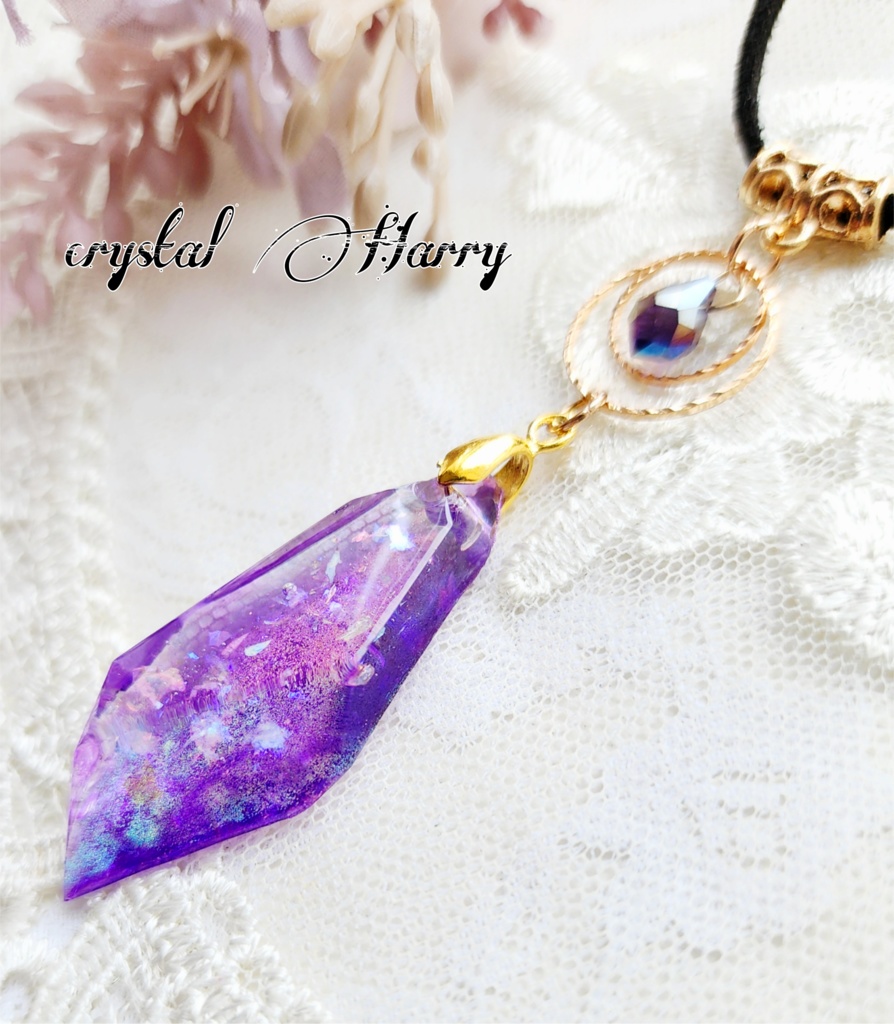 【透水結晶の首飾り】~紫結晶~