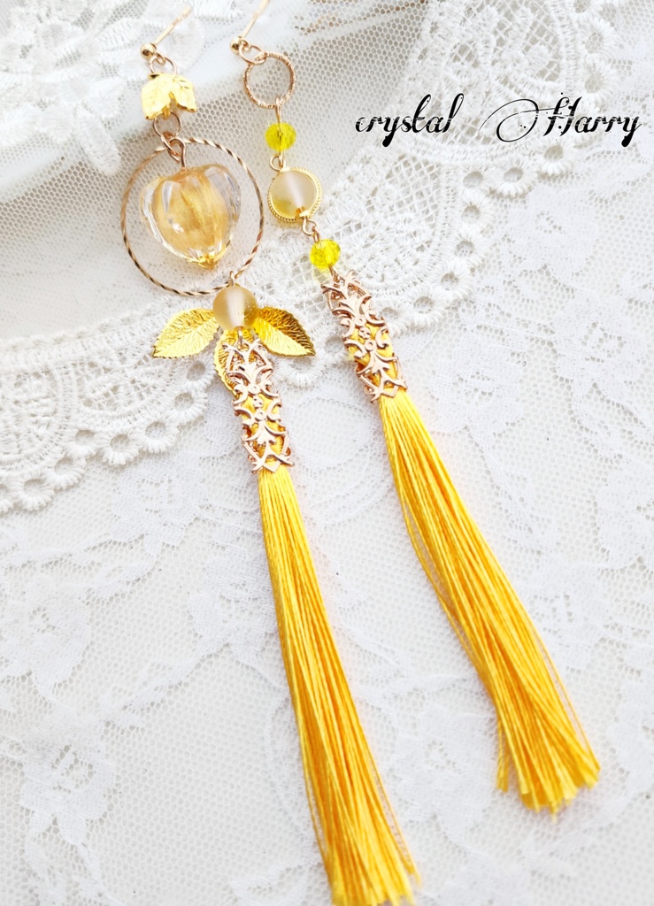 【鬼灯結晶の耳飾り】~金光の鬼灯~