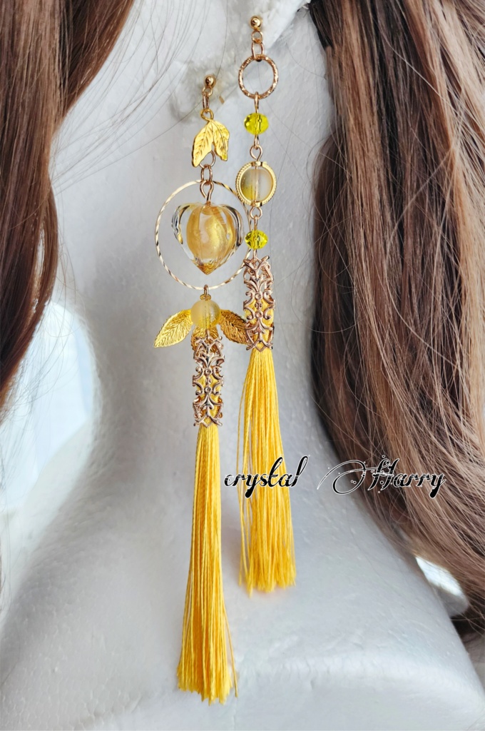 【鬼灯結晶の耳飾り】~金光の鬼灯~