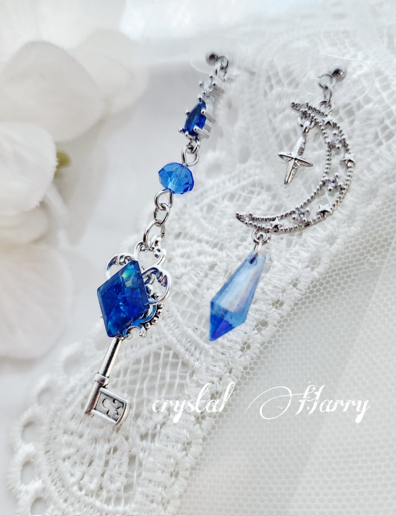 【魔法鍵と月宝石の耳飾り】~銀蒼~