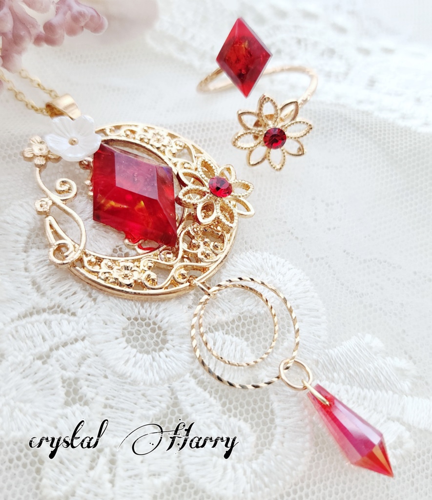 【華宝石の装飾品】~紅華セット~