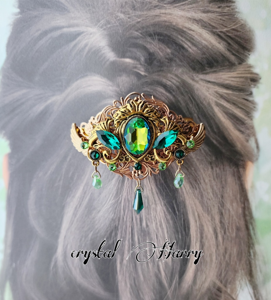 【宝石魔法の髪飾り~金翼~】~風凪~バレッタ
