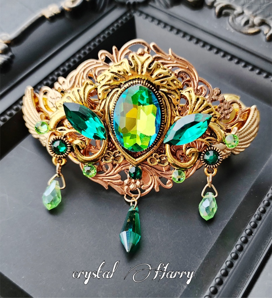 【宝石魔法の髪飾り~金翼~】~風凪~バレッタ