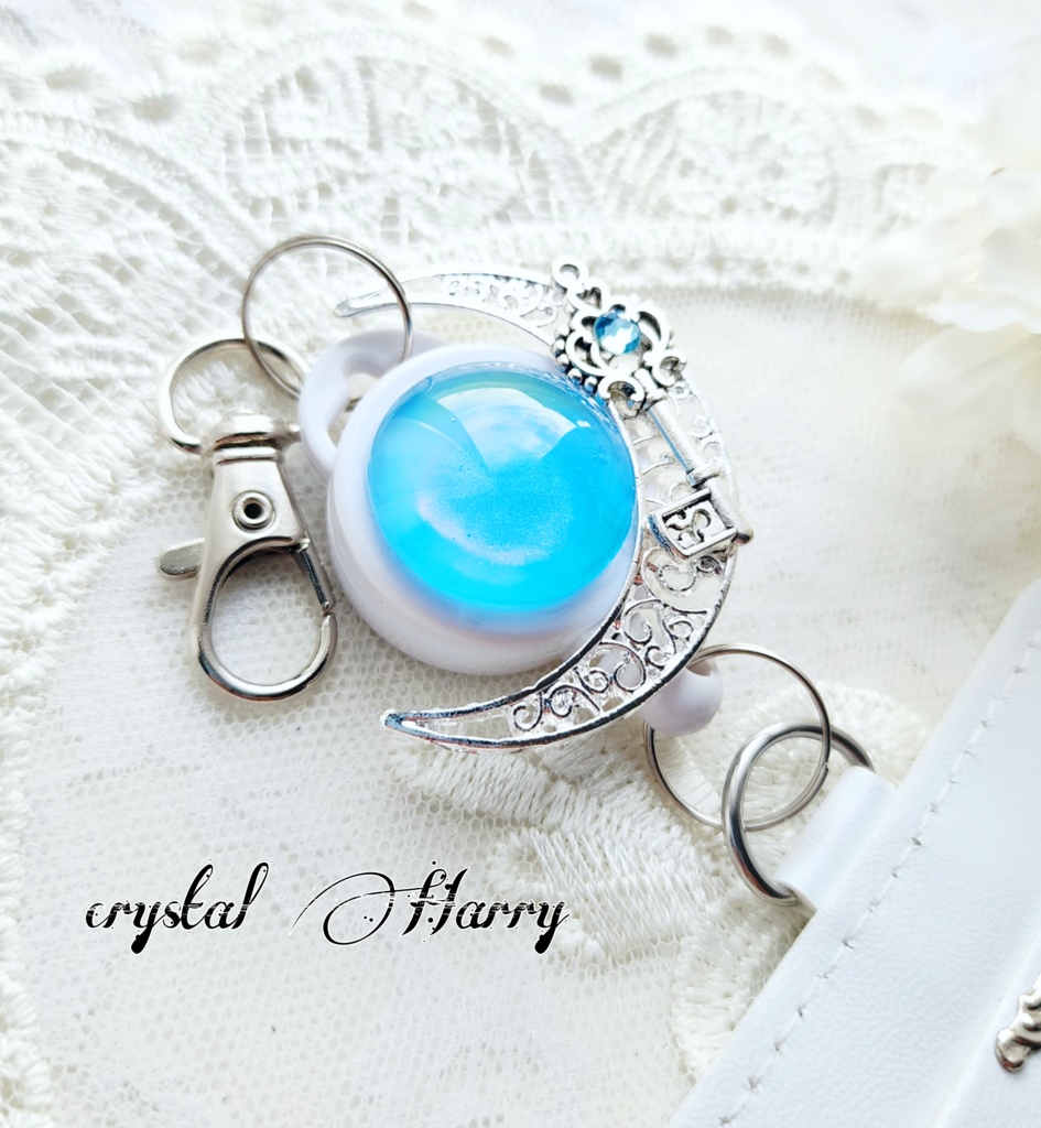 【宝石月の装飾】~水~リールホルダーパスケース