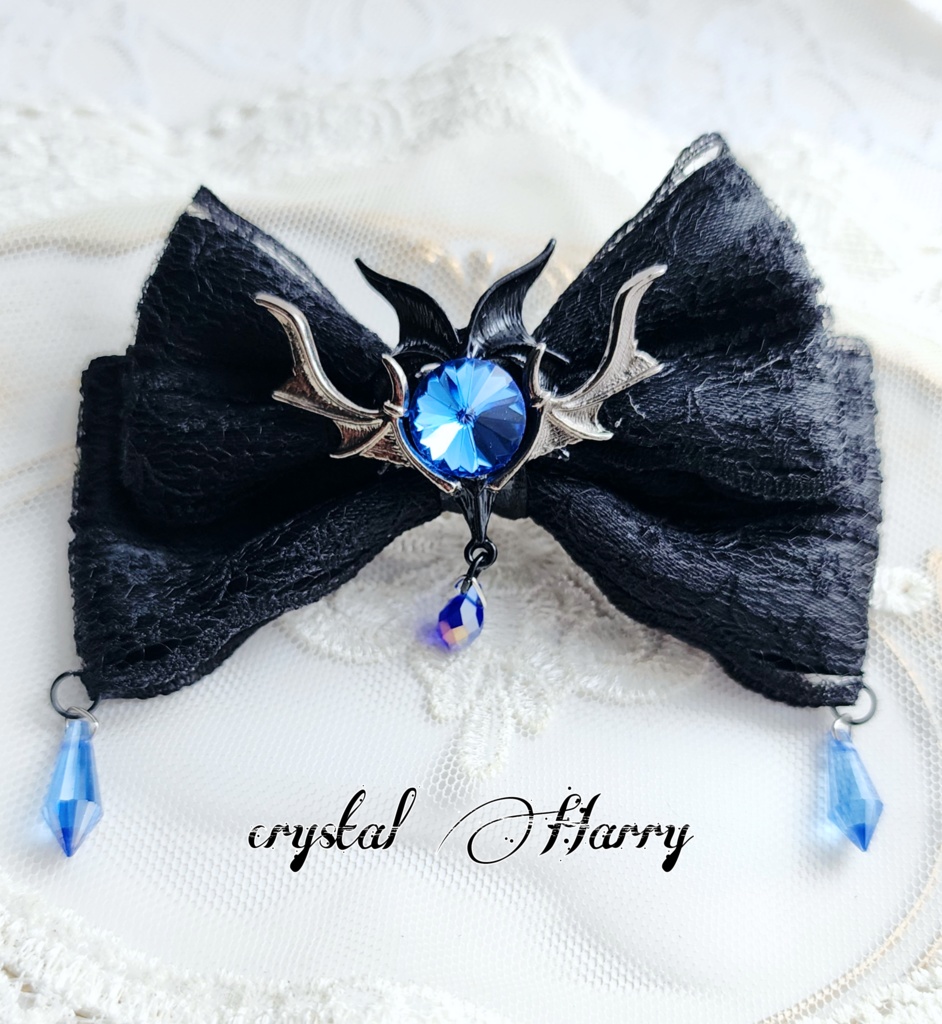 【夢喰姫の髪飾り】～黒蒼～ヘアクリップ