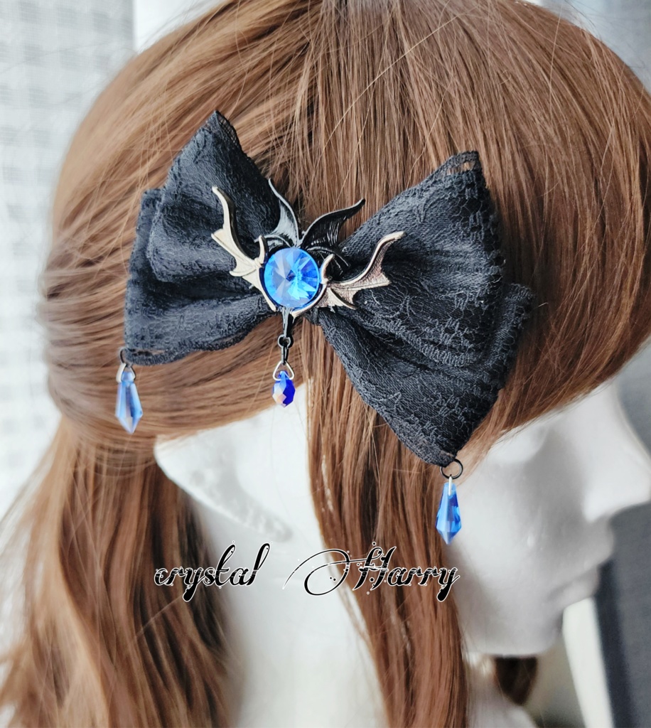 【夢喰姫の髪飾り】~黒蒼~ヘアクリップ