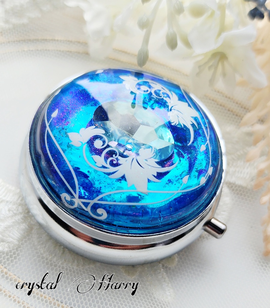 【華宝石の小物入れ】~蒼水華~ピルケース