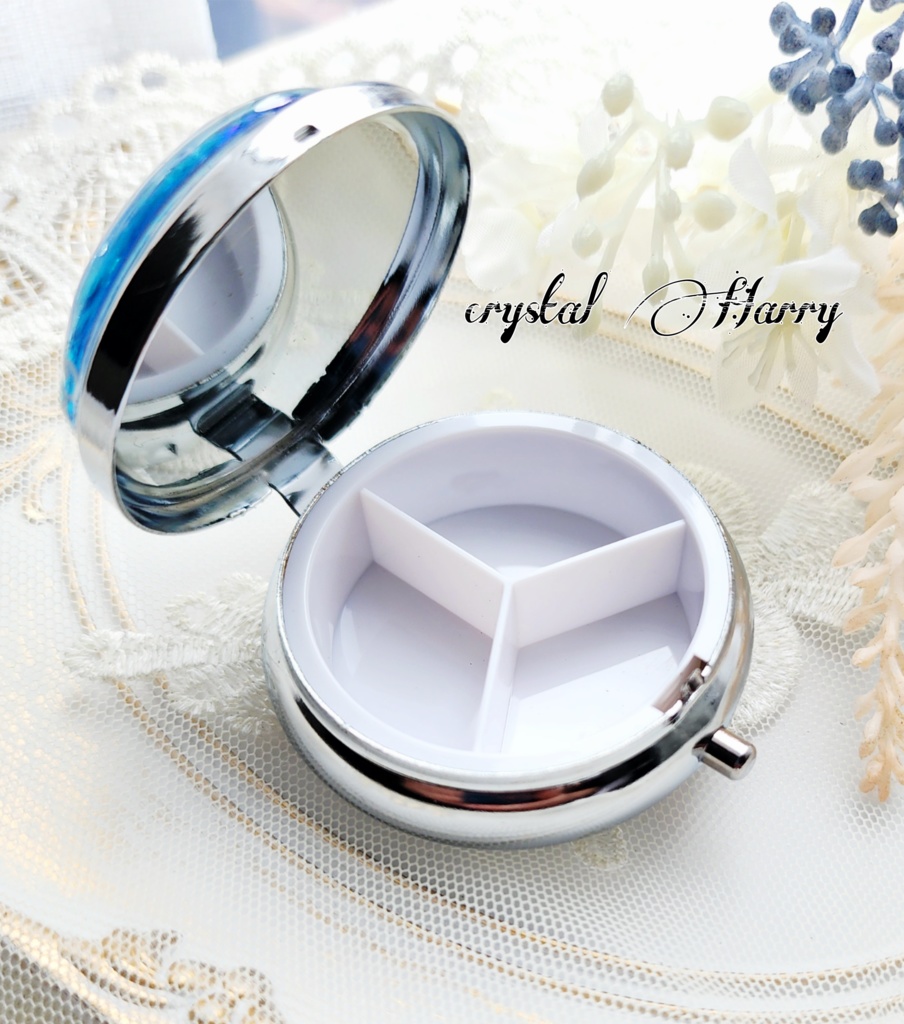 【華宝石の小物入れ】~蒼水華~ピルケース