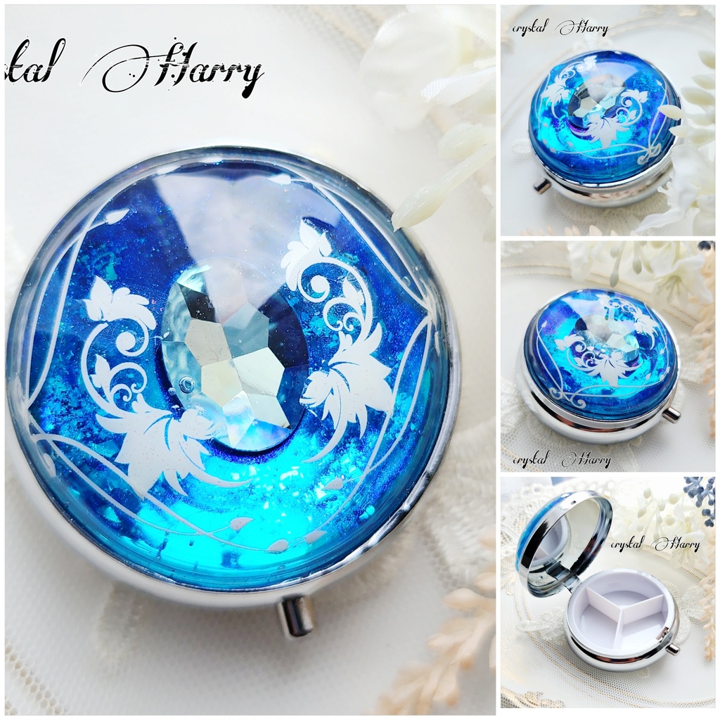 【華宝石の小物入れ】～蒼水華～ピルケース