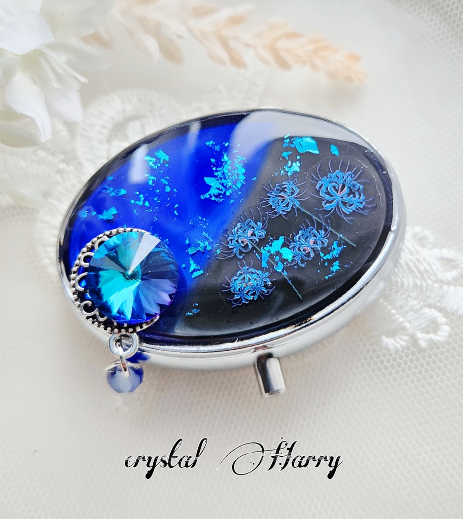 【彼岸の小物入れ】~蒼の彼岸~ピルケース