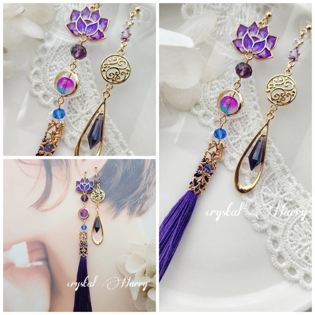 【蓮華の耳飾り】～金妖紫～BOOTH限定