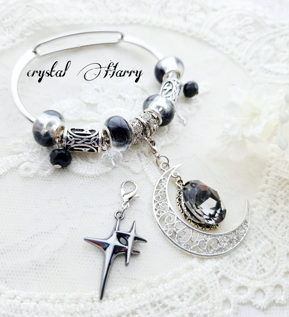 【月星光の腕輪】~黒闇の腕輪~ブレスレット