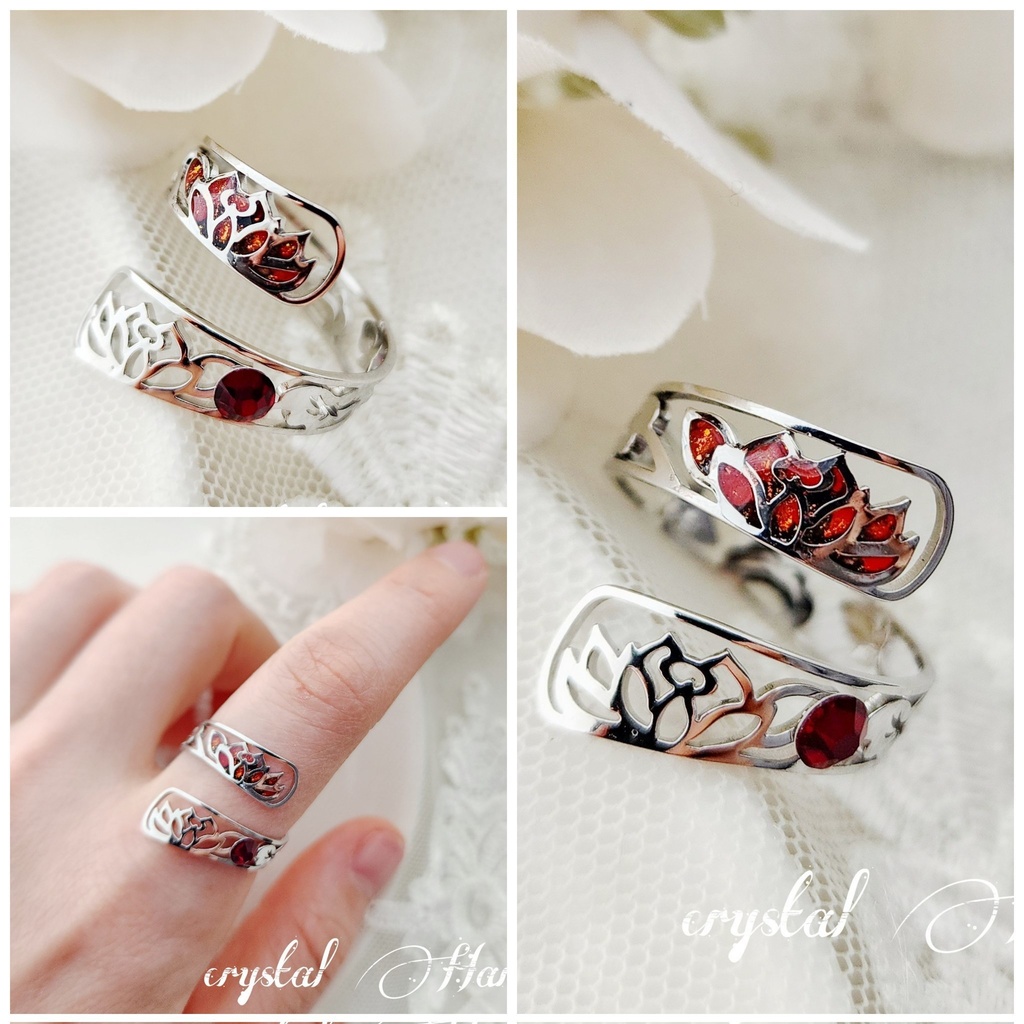 【蓮華の指輪】～銀赤黒～