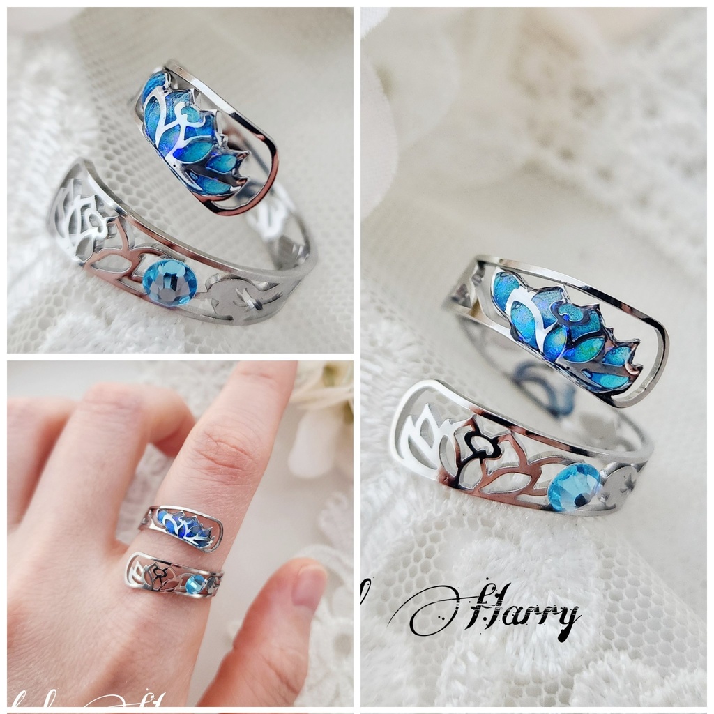 【蓮華の指輪】~銀水蒼~