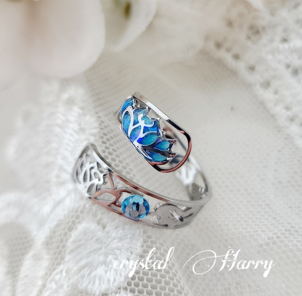 【蓮華の指輪】~銀水蒼~