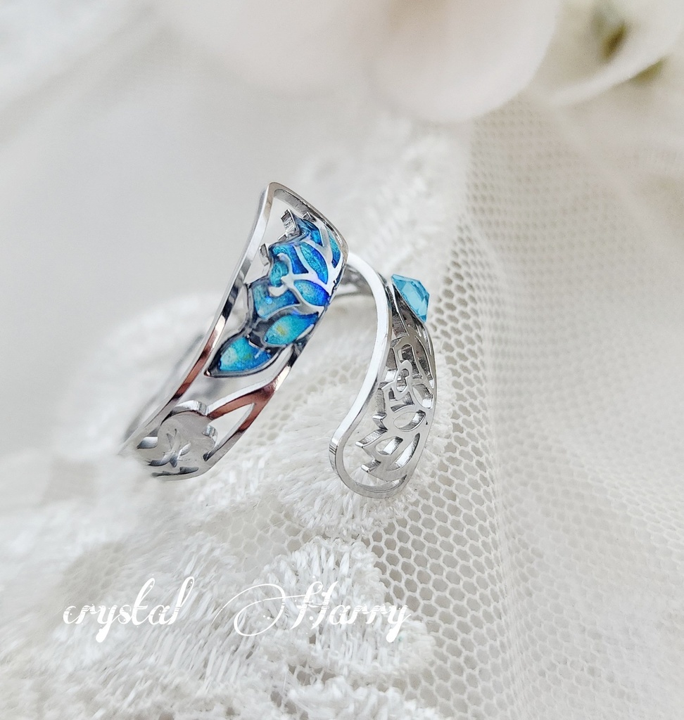 【蓮華の指輪】~銀水蒼~