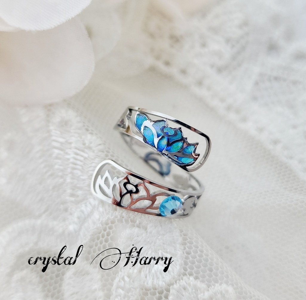 【蓮華の指輪】~銀水蒼~