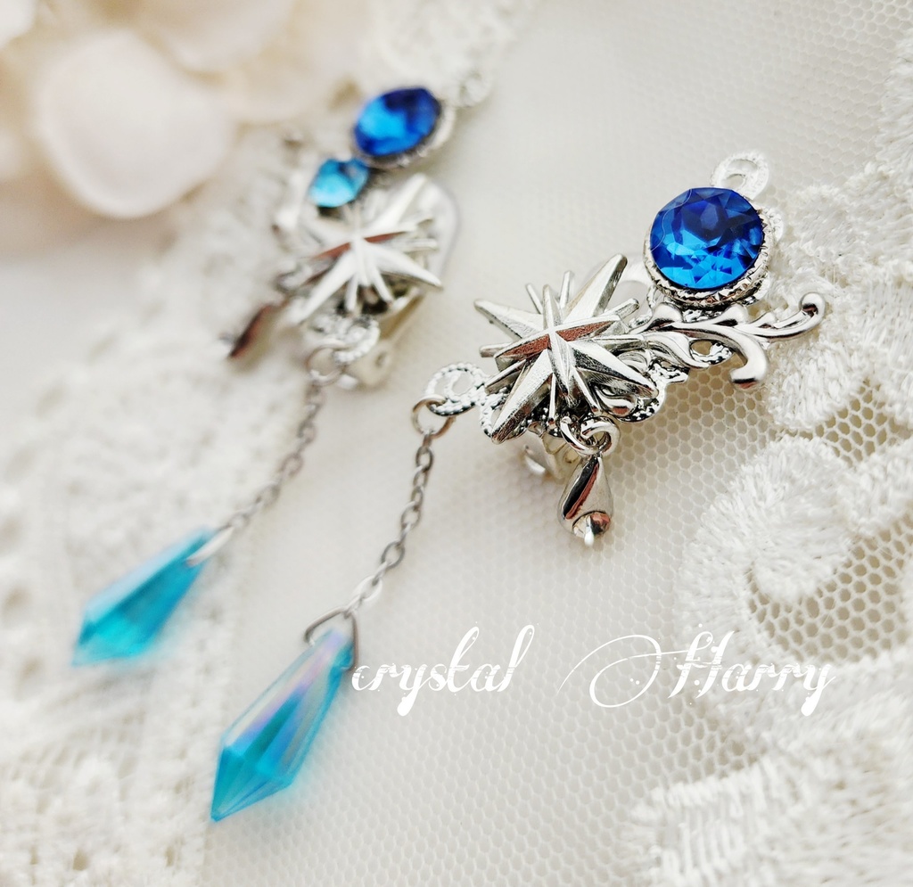 【夜宝石の耳飾り】~ブルー~