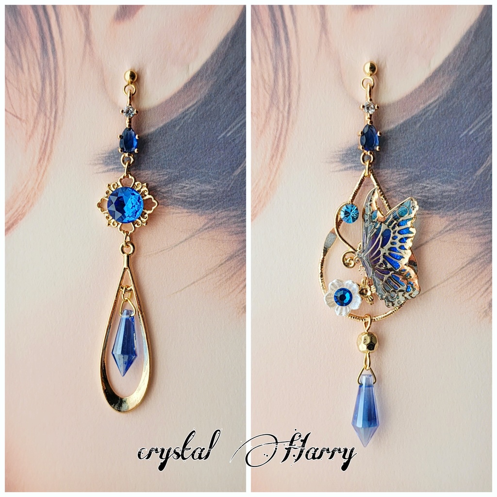 【華蝶雫の耳飾り】~蒼~