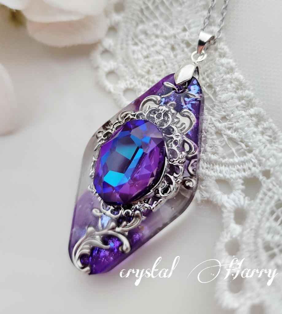 【宝石結晶の首飾り】~銀妖~⚠B品