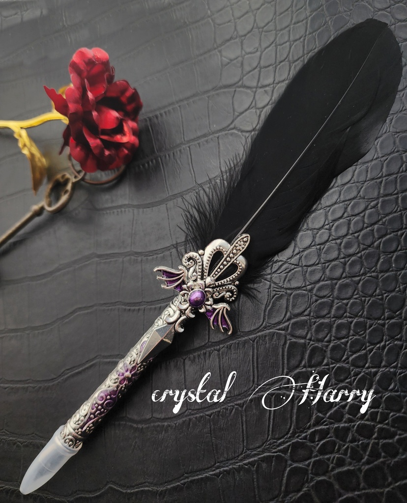 【紬物語の羽ペン】~銀紫~