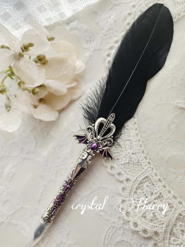 【紬物語の羽ペン】~銀紫~