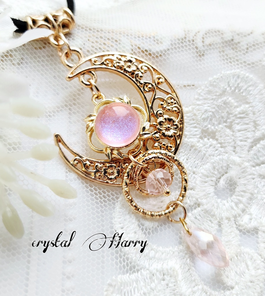 【月光宝石の首飾り】~桃~