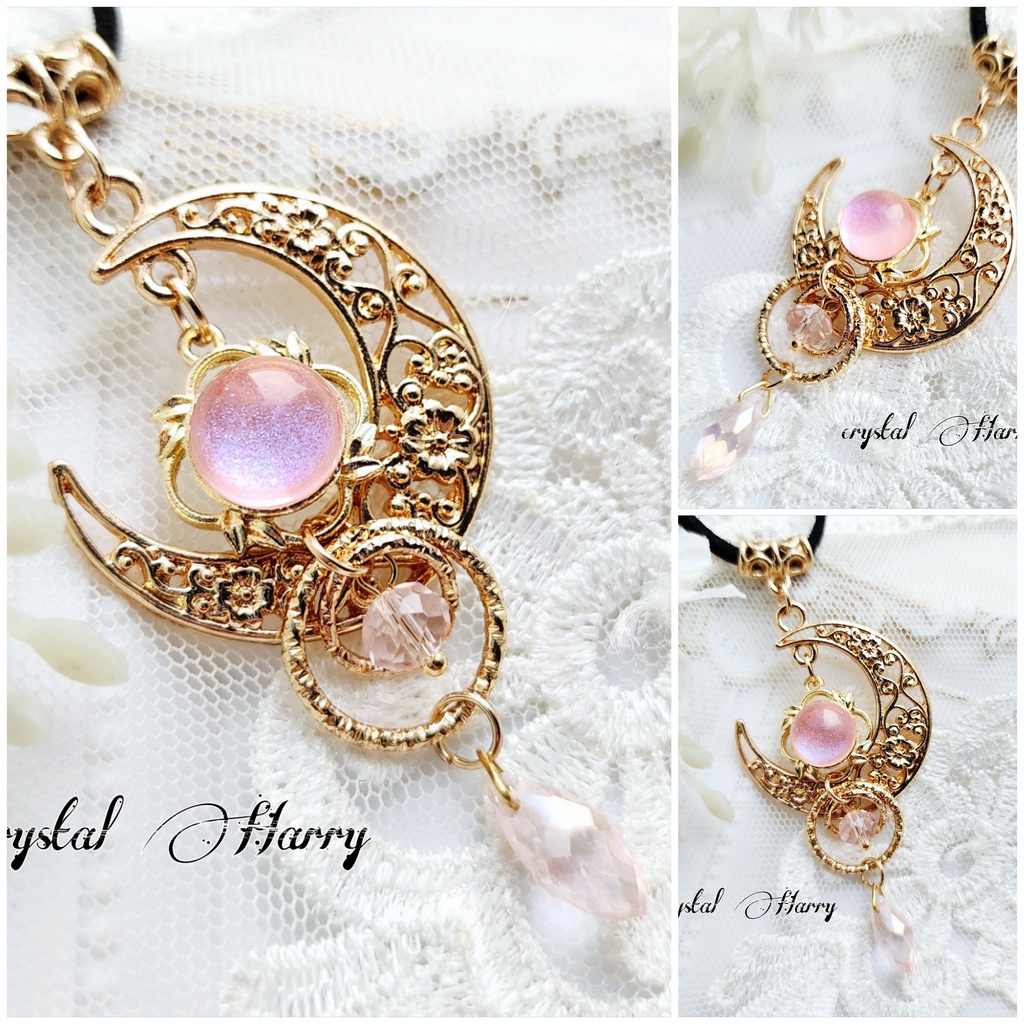 【月光宝石の首飾り】～桃～