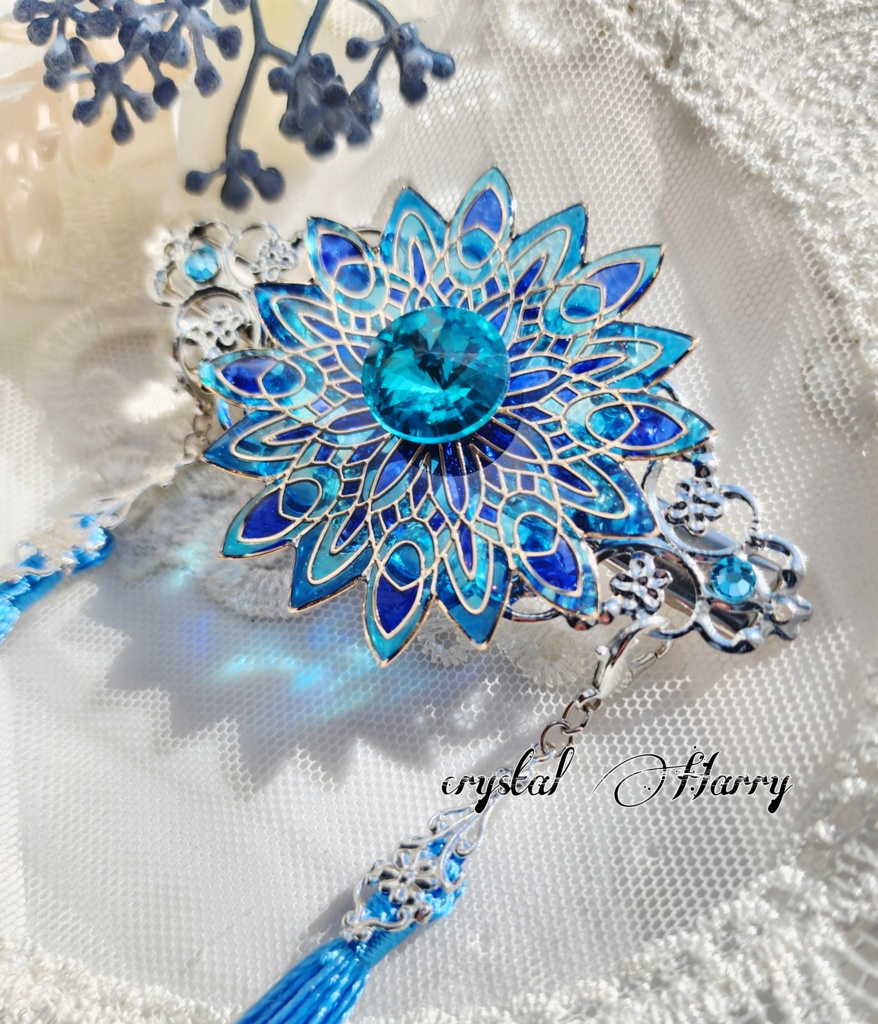 【万華鏡幻想華の髪飾り】~泡沫の華~ヘアクリップ