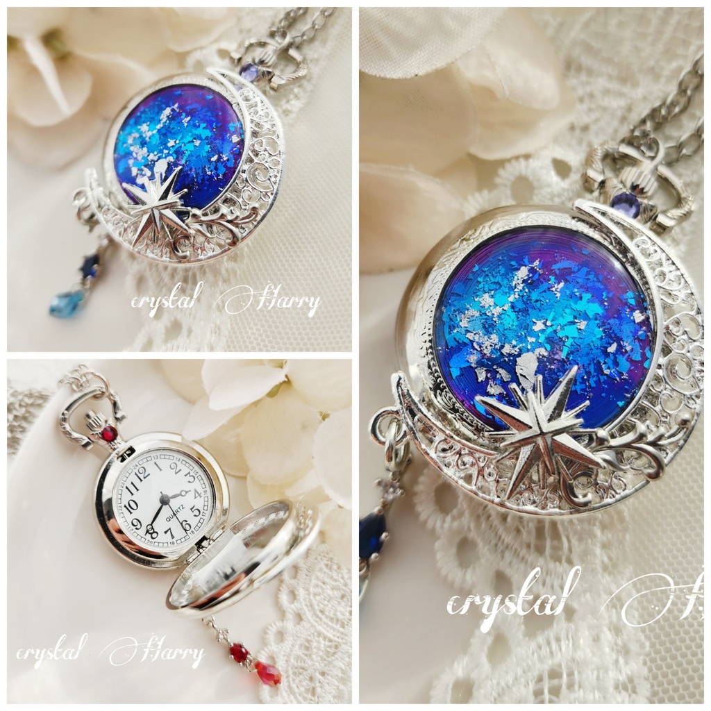 【色彩の懐中時計】～銀夜～⚠️本物懐中時計