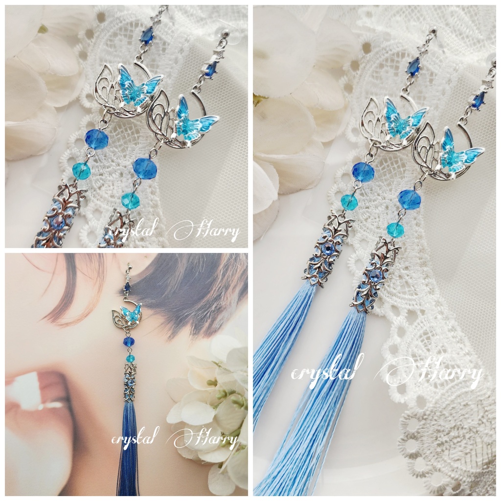 【雅蝶の耳飾り】～銀水蝶～