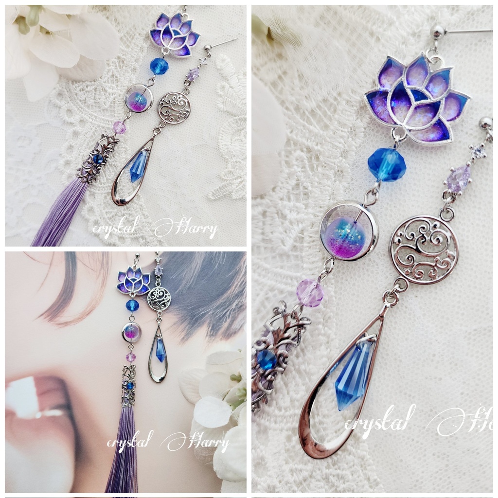 【蓮華の耳飾り】～銀紫蒼～