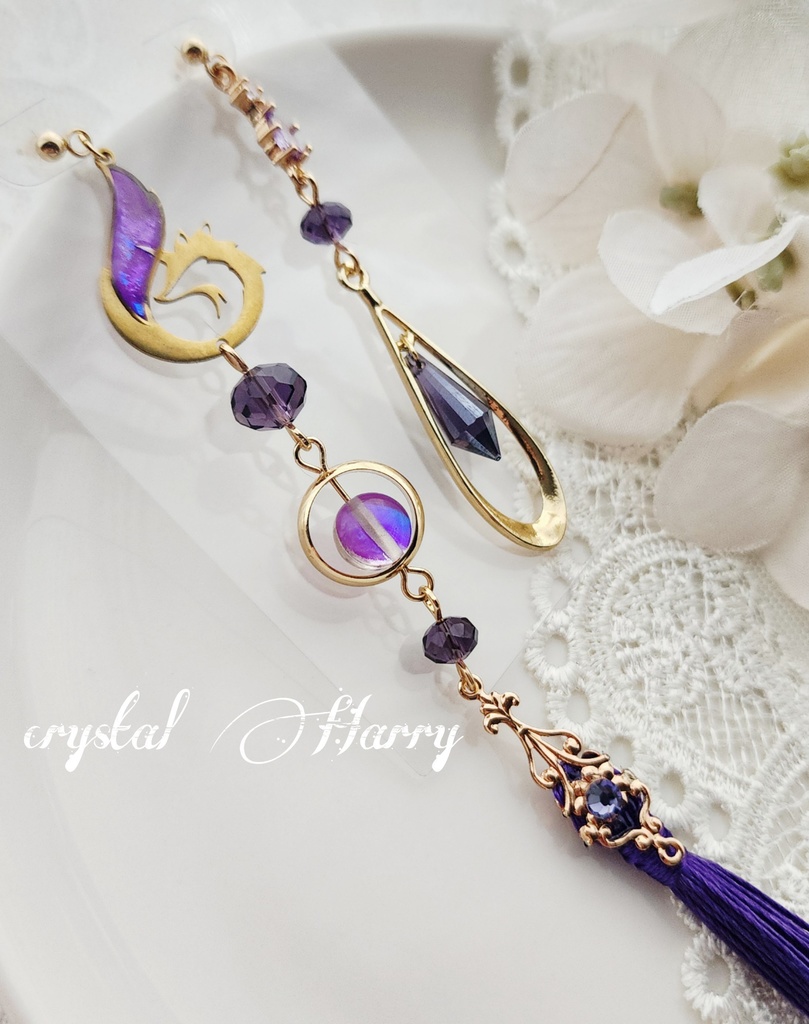 【狐火の耳飾り】~金紫~