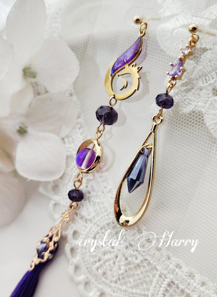 【狐火の耳飾り】~金紫~