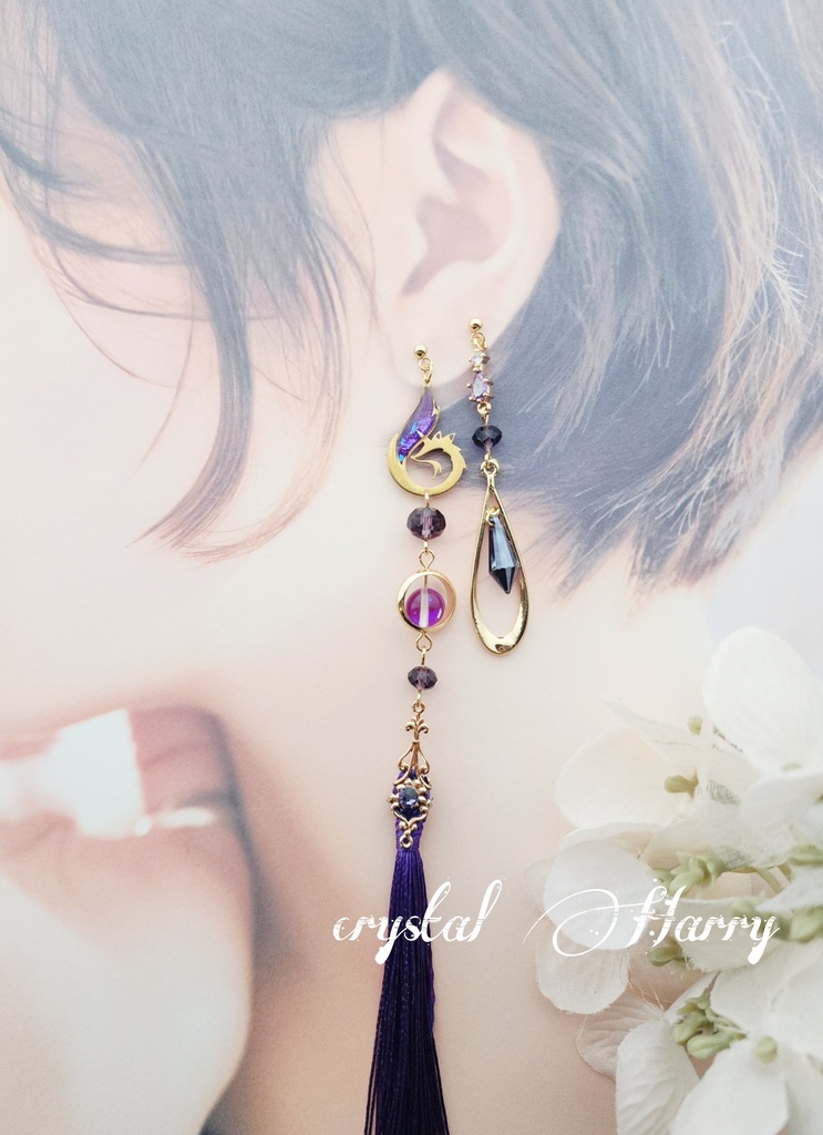 【狐火の耳飾り】~金紫~