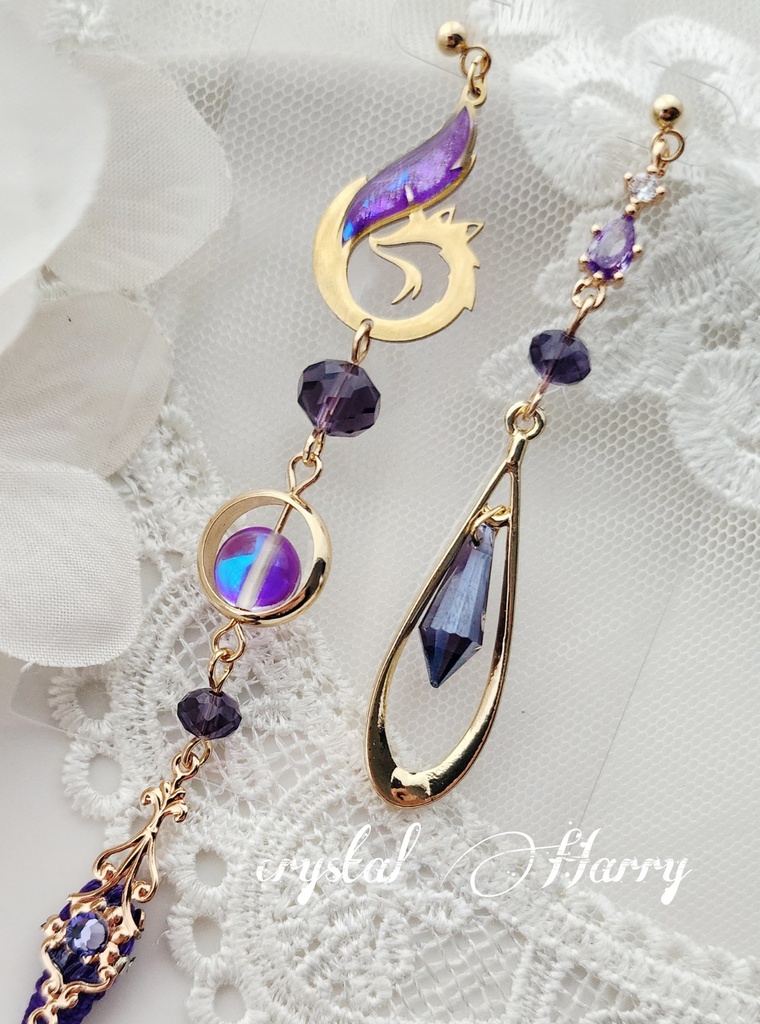 【狐火の耳飾り】~金紫~