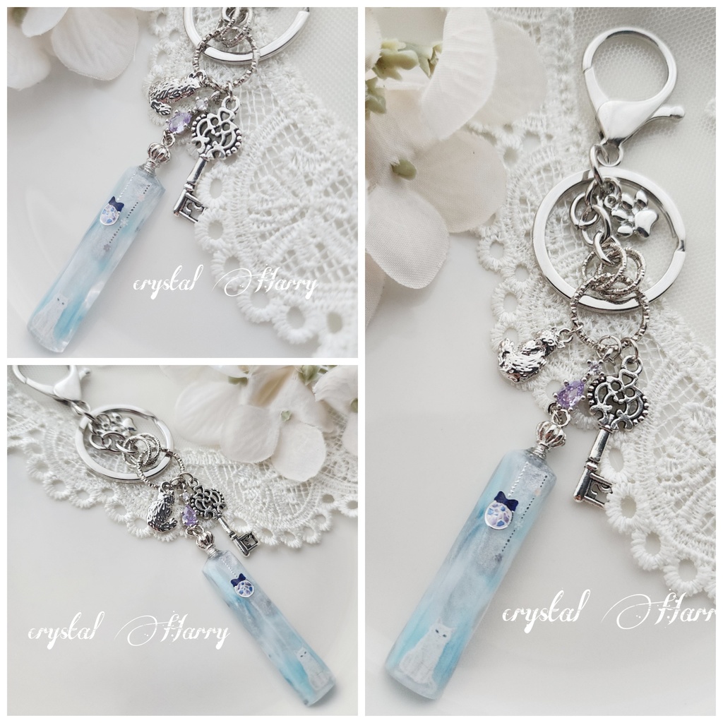 【星猫の琥珀糖】~小~キーリング各種