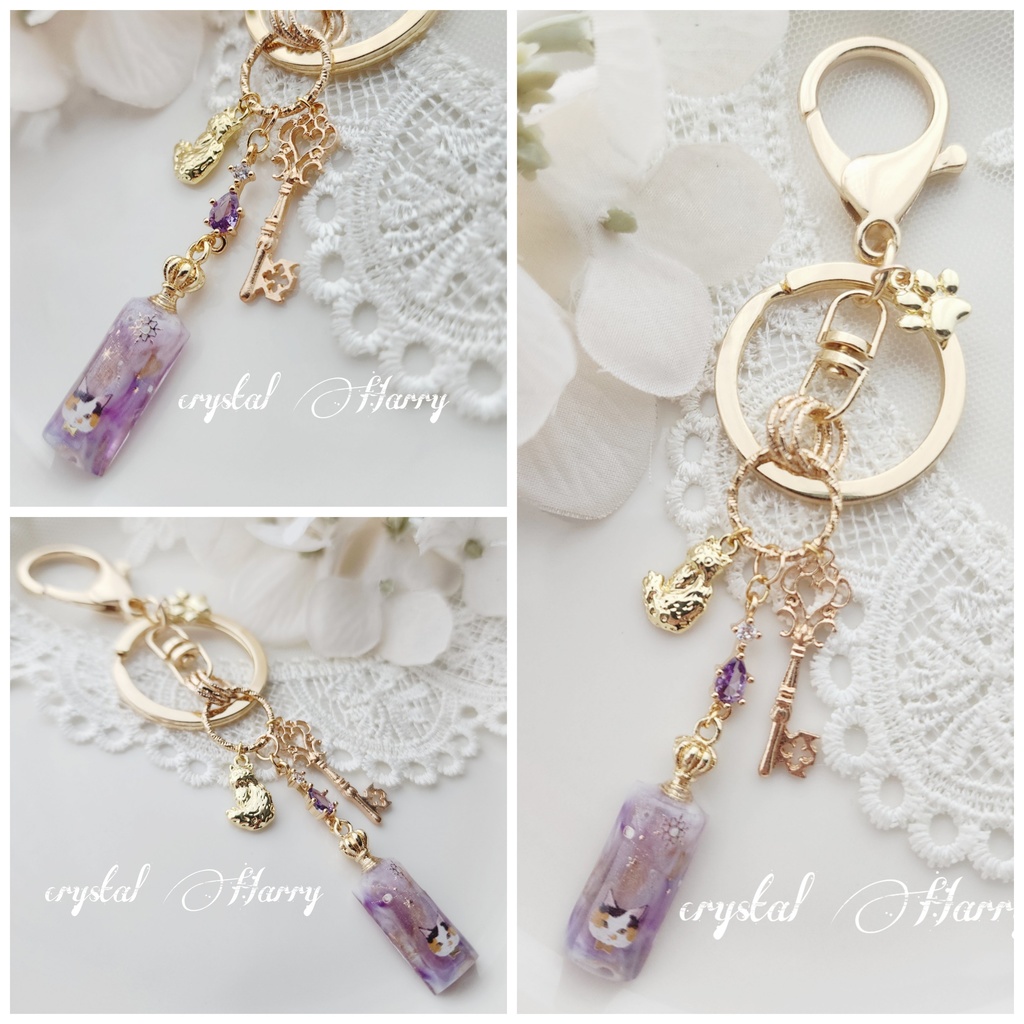 【星猫の琥珀糖】~小~キーリング各種