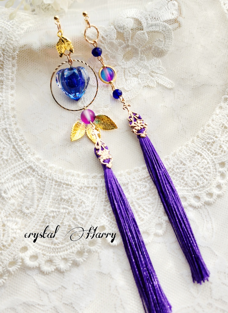 【鬼灯結晶の耳飾り】~蒼紫の鬼灯~