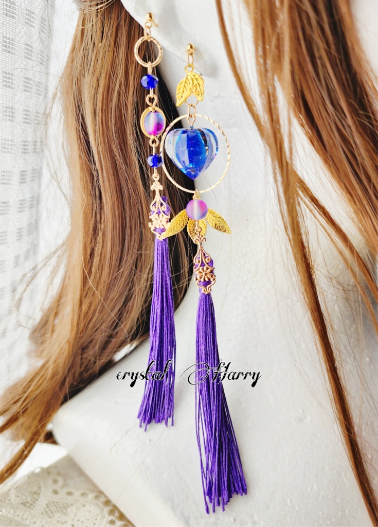 【鬼灯結晶の耳飾り】~蒼紫の鬼灯~