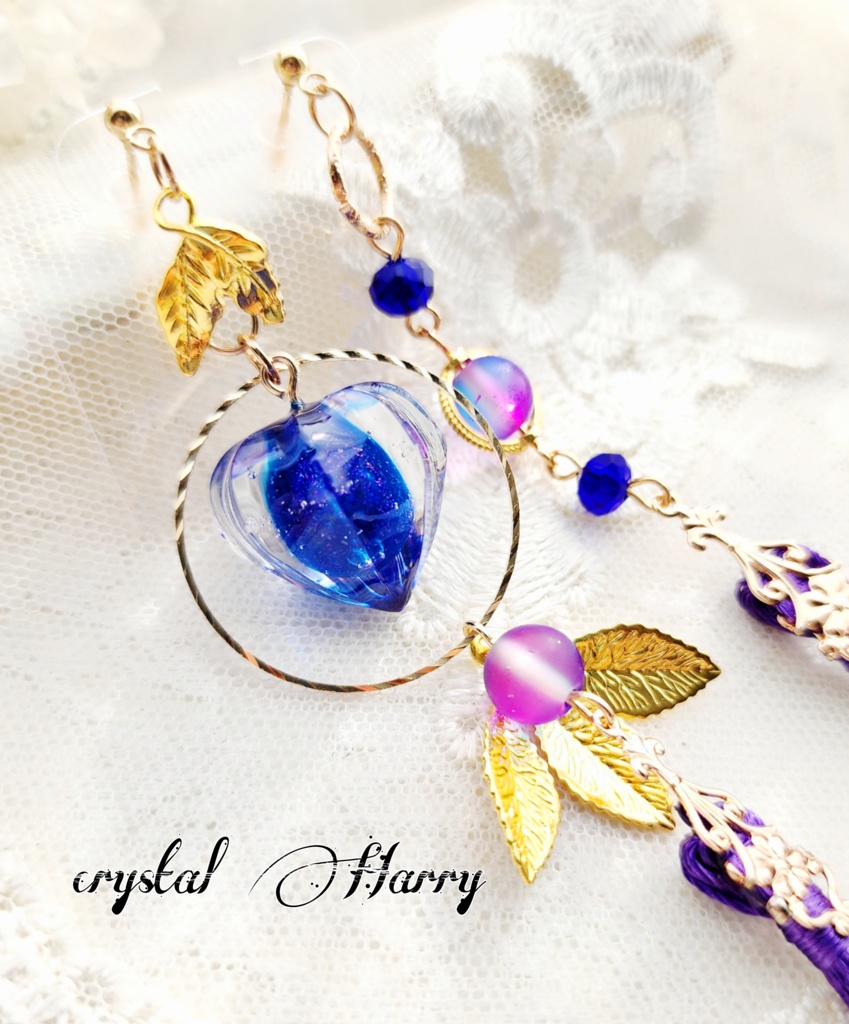 【鬼灯結晶の耳飾り】~蒼紫の鬼灯~