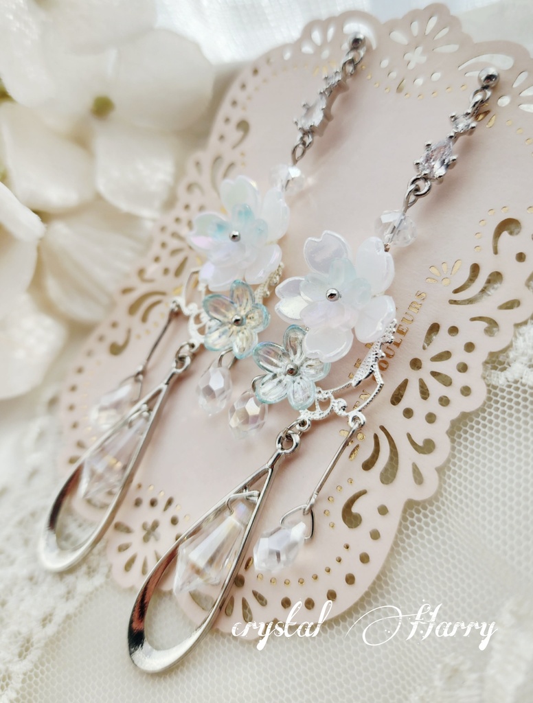 【虹桜雫の耳飾り】~桜流~