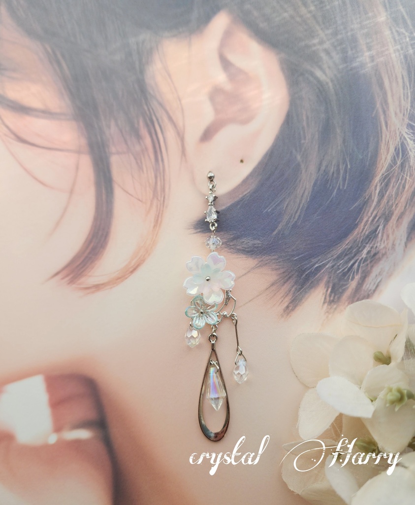 【虹桜雫の耳飾り】~桜流~