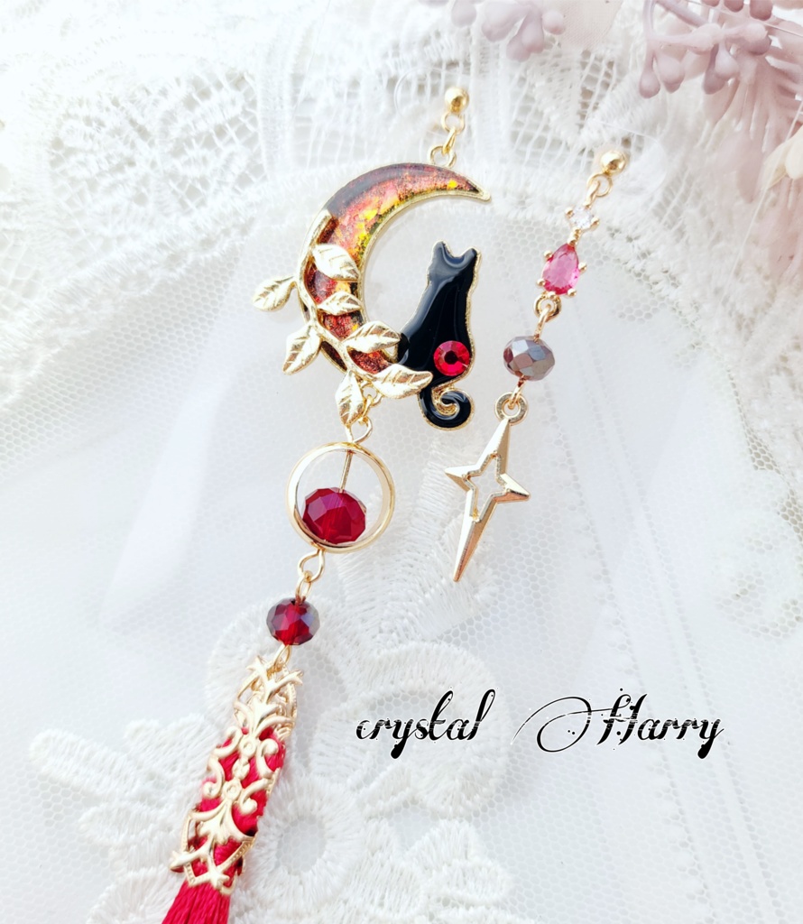 【夜月猫の耳飾り】~紅~