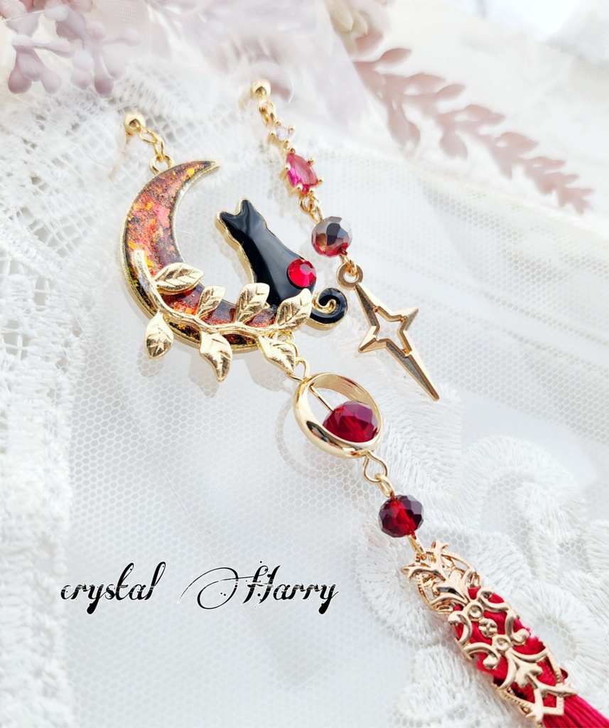 【夜月猫の耳飾り】~紅~