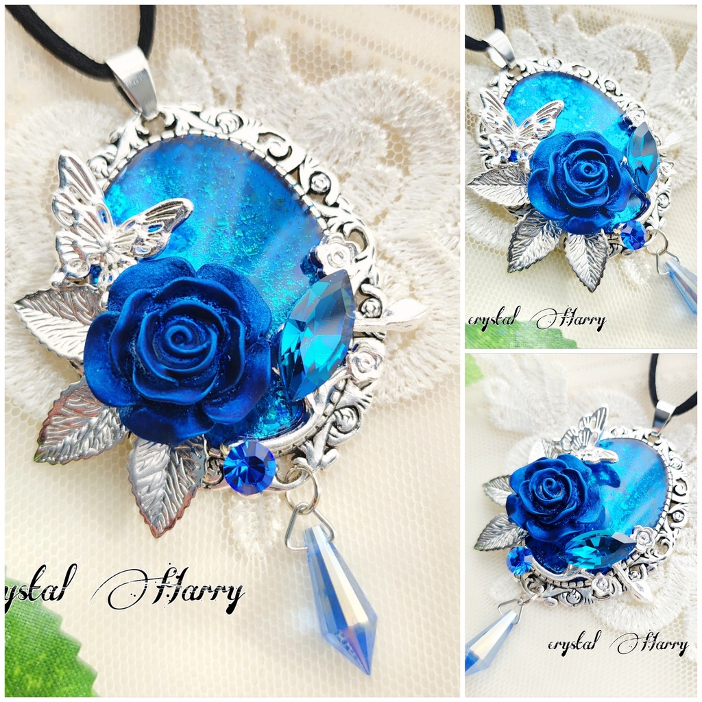 【薔薇鏡の首飾り】~蒼薔薇~