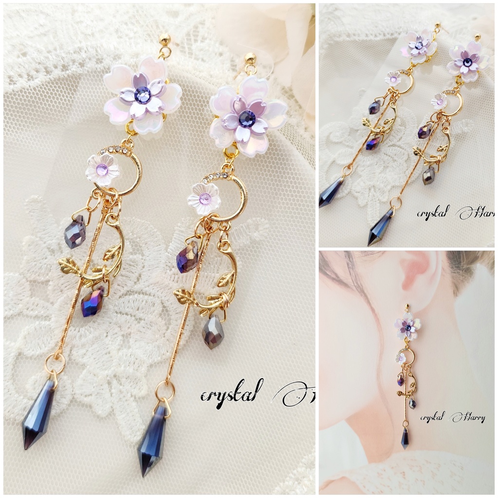 【桜蔦雫の耳飾り】～夜桜～